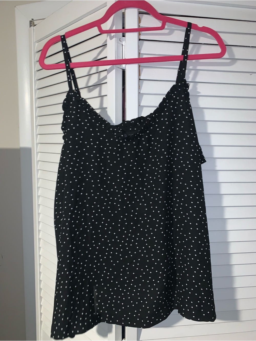 Bobeau Plus Size Women’s Ruffled Polka Dot Sleeveless V-Neck Top